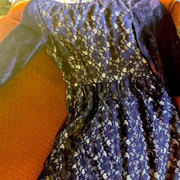 French Connection Navy Blue Lace Dress - Picture 2 of 15